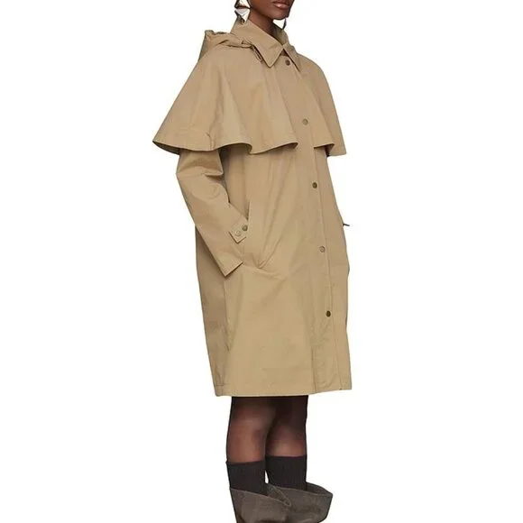 New Avec Les Filles Hooded Cape Raincoat  Trench coat - Picture 8 of 9
